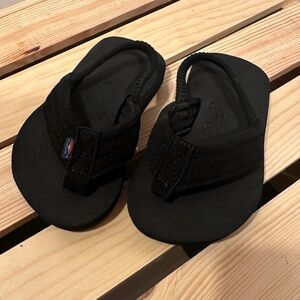 Rainbow Kids Black Flip Flops Toddler 5/6